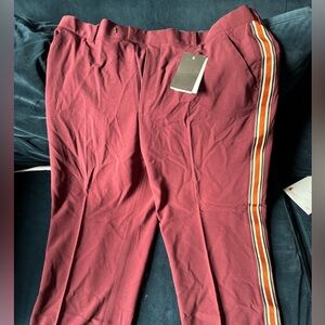 ASOS Burgundy Side-stripe Pants W38 x L32 NWT